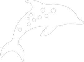 dolphin spotted    outline silhouette vector