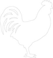 chicken outline silhouette vector