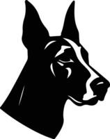 Doberman Pinscher  silhouette portrait vector