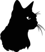 German Rex Cat  silhouette portrait vector