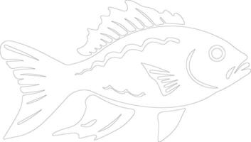 lanternfish  outline silhouette vector