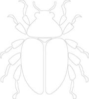escarabajo contorno silueta vector