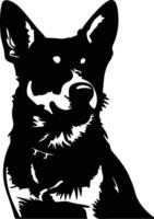 Australian Cattle Dog    black silhouette vector