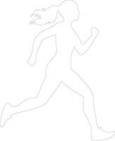 running  outline silhouette vector