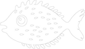 pufferfish   outline silhouette vector