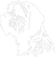 Wirehaired Pointing Griffon outline silhouette vector