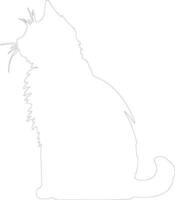 American Bobtail Cat outline silhouette vector