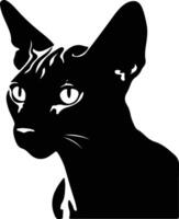 Cornish Rex Cat  silhouette portrait vector