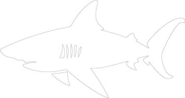 bullshark outline silhouette vector