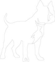 americano Staffordshire terrier contorno silueta vector