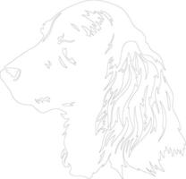 Irish Setter  outline silhouette vector