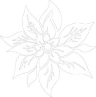 Poinsettia  outline silhouette vector