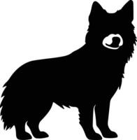 Norwegian Buhund   black silhouette vector