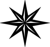 North Star  black silhouette vector