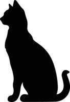 Arabian Mau Cat  black silhouette vector