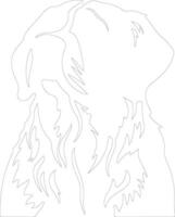 Saint Bernard  outline silhouette vector