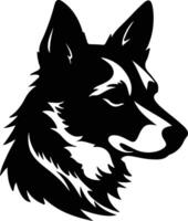 Norwegian Lundehund silhouette portrait vector