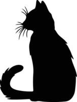 Pixiebob Cat  black silhouette vector