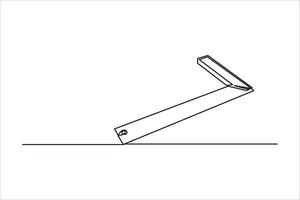 continuous line vector illustration design ruler angle