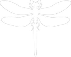 green darner dragonfly  outline silhouette vector