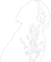 Small Munsterlander Pointer outline silhouette vector