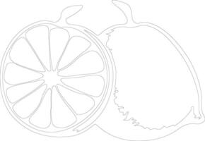 pomelo  outline silhouette vector