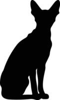 Peterbald Cat  black silhouette vector