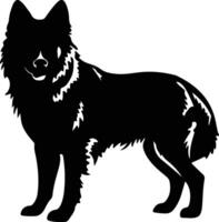 Norwegian Elkhound   black silhouette vector