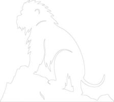 baboon  outline silhouette vector