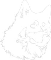 Alaskan Malamute  outline silhouette vector