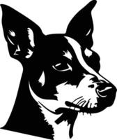 Rat Terrier  silhouette portrait vector