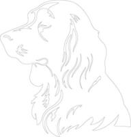 Cocker Spaniel  outline silhouette vector