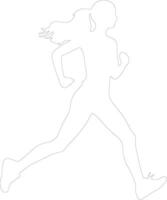 runner outline silhouette vector