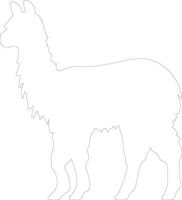 alpaca  outline silhouette vector