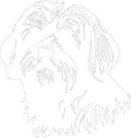 Lhasa Apso  outline silhouette vector