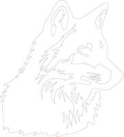 ártico lobo contorno silueta vector