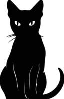 tailandés tradicional siamés gato negro silueta vector