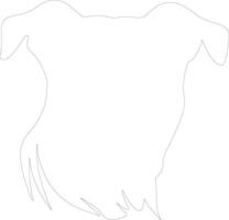 American Pit Bull Terrier outline silhouette vector