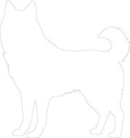 Norwegian Buhund  outline silhouette vector