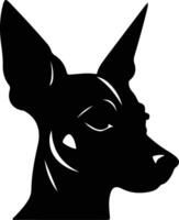 Toy Manchester Terrier  silhouette portrait vector