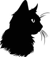 Nebelung Cat  silhouette portrait vector