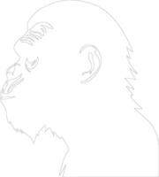 bonobo outline silhouette vector