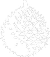 Durian contorno silueta vector