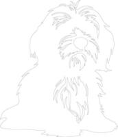 Tibetan Terrier outline silhouette vector