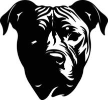 Staffordshire Bull Terrier  silhouette portrait vector