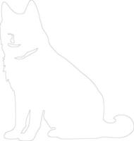 Akita  outline silhouette vector