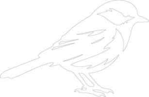 chickadee outline silhouette vector