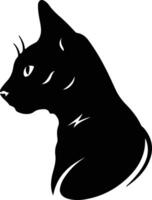 Arabian Mau Cat  silhouette portrait vector