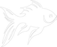 goldfish  outline silhouette vector