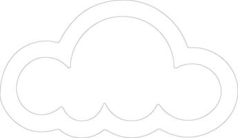 Cloud icon  outline silhouette vector